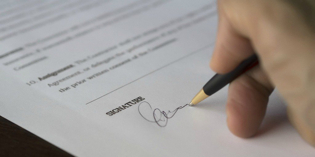 signing agreement with pen
