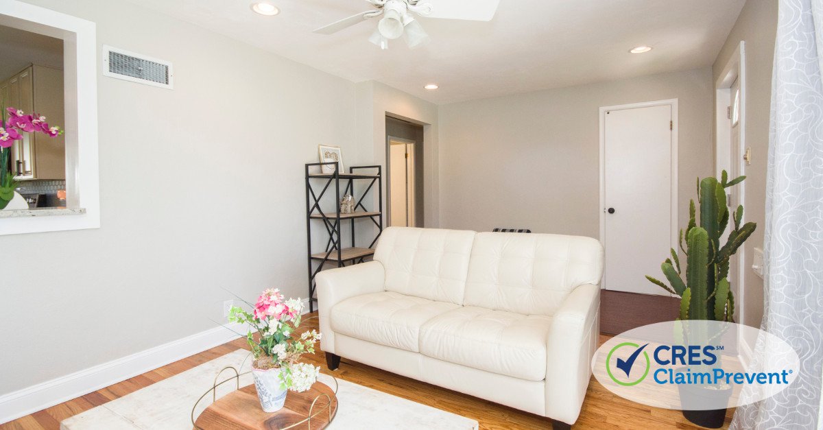 living room with white couch